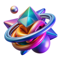 An abstract design with a colorful object png