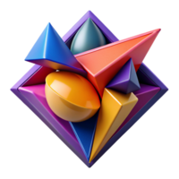 serene rustic elegant abstract serene traditional Vibrant 3D Abstract Geometric Shapes exclusive original high resolution png