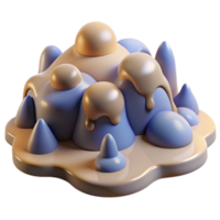 impressive creative elegant creative wonderful modern Abstract 3D Render of Gooey Landscape high quality 4K high resolution png