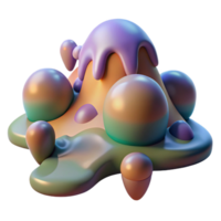 serene modern magnificent minimalist magnificent classic Abstract 3D Render of Colorful Melting Shapes exclusive 4K authentic png