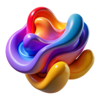 serene vintage Abstract 3D Render Colorful Fluid Shapes authentic png