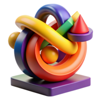 A colorful sculpture of a circle with a triangle and a star png