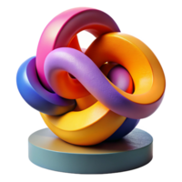 stunning contemporary vibrant minimalist wonderful contemporary Abstract 3D Render Colorful Knot authentic 4K genuine png