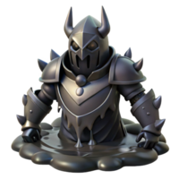 elegant artistic impressive vintage wonderful contemporary 3D Render of a Knight Sinking in Tar 4K original premium png