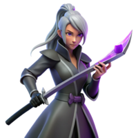 impressive modern dramatic abstract dramatic artistic 3D Render Female Warrior with Sword high resolution high quality high resolution png