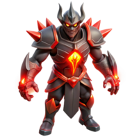 vibrant traditional vibrant minimalist magnificent abstract Fiery Inferno Knight 3D Render detailed authentic exclusive png