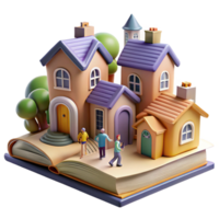 A book with a house on top of it png