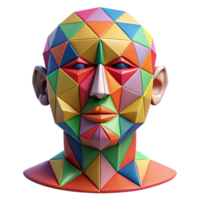 impressive rustic extraordinary abstract Colorful Geometric 3D Head Illustration authentic authentic png