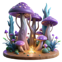 wonderful rustic elegant rustic Enchanted 3D Mushroom Forest detailed premium png