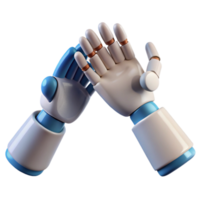 3D Render Robotic Hands Clapping png