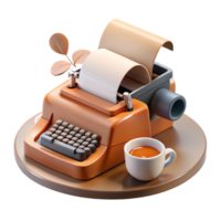 magnificent abstract extraordinary abstract Vintage Typewriter 3D Render authentic genuine png