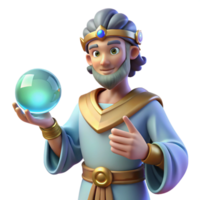 impressive rustic elegant modern Wise King 3D Render high quality professional png