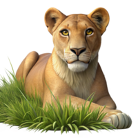 wonderful classic beautiful traditional Majestic Lioness 3D Render original high resolution png