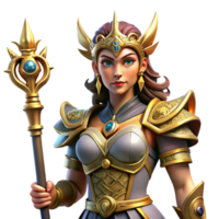 impressive rustic wonderful minimalist Fantasy Warrior Woman 3D Render original professional png