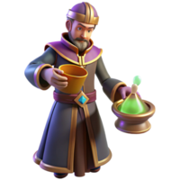 stunning artistic extraordinary minimalist 3D Render Fantasy Wizard Alchemist genuine authentic png