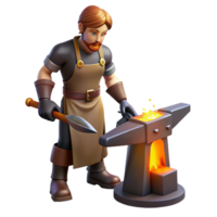 magnificent modern elegant abstract Blacksmith 3D Render, Fantasy Anvil high resolution premium png