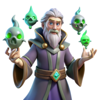 serene abstract elegant artistic Wizard with Spectral Entities 3D Render premium high resolution png