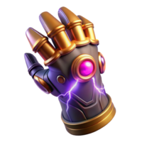 3D Render of Powerful Gold and Purple Gauntlet png