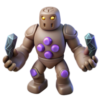 extraordinary abstract elegant abstract 3D Render Stone Golem Illustration high resolution professional png