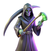 wonderful classic elegant traditional Grim Reaper 3D Render original high resolution png