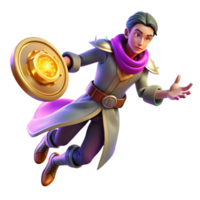 serene artistic elegant contemporary 3D Render Young Sorcerer Flying premium authentic png