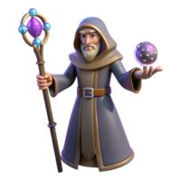 vibrant creative beautiful modern Wise Wizard 3D Render high resolution high quality png