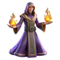 beautiful rustic stunning abstract Wizard 3D Render, Fantasy Sorcerer authentic premium png