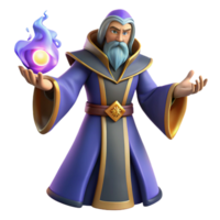 impressive artistic wonderful traditional Wizard 3D Render, Fantasy Game Character genuine high resolution png