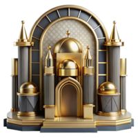 impressive traditional serene rustic Golden Palace 3D Render authentic high resolution png