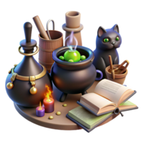 wonderful artistic extraordinary abstract 3D Render Witchcraft Scene Illustration high quality detailed png