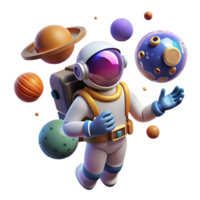 impressive minimalist serene artistic 3D Astronaut in Space high resolution original png