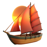 wonderful rustic impressive rustic Sunset Sailboat 3D Render professional professional png