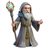 serene abstract magnificent rustic Wise Wizard 3D Render detailed 4K png