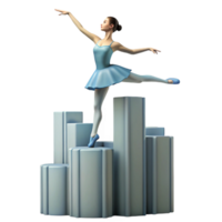 elegant traditional stunning minimalist Ballet Dancer 3D Render exclusive 4K png