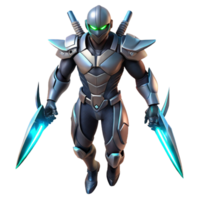 elegant abstract magnificent rustic Futuristic Armored Warrior 3D Render high quality authentic png