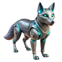 Cybernetic Canine A 3D Render of a Robotic Fox png