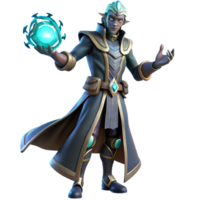 extraordinary modern magnificent minimalist Fantasy Wizard 3D Render authentic high resolution png