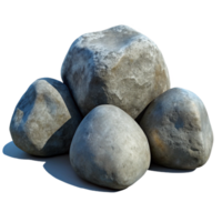beautiful artistic magnificent classic Grey Boulder Pile 3D Render high resolution professional png