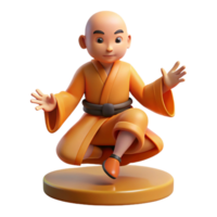 dramatic abstract impressive abstract 3D Monk Illustration, Peaceful Meditation high quality exclusive png