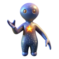 dramatic minimalist wonderful abstract 3D Render Night Sky Character professional high resolution png
