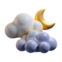 wonderful abstract serene modern 3D Render of Moonlit Clouds exclusive high resolution png