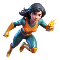 serene rustic vibrant modern 3D Render Supergirl Action Pose high resolution high resolution png