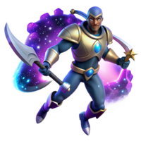 wonderful modern impressive abstract Cosmic Knight 3D Illustration authentic genuine png
