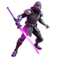 dramatic rustic dramatic classic 3D Render Warrior with Glowing Sword high quality high resolution png
