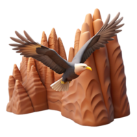 vibrant creative beautiful minimalist Majestic Eagle Soaring 3D Render premium genuine png