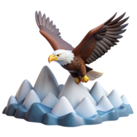 vibrant modern elegant abstract Majestic Eagle 3D Render detailed original png