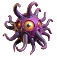 impressive creative elegant rustic 3D Render of a Cartoon Virus exclusive premium png