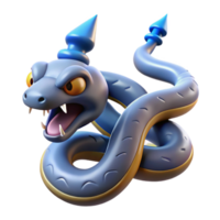 vibrant creative magnificent classic 3D Render Blue Cobra Illustration authentic 4K png