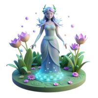 serene rustic dramatic traditional 3D Render of a Fantasy Spring Fairy 4K exclusive png