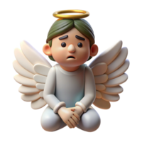 stunning rustic wonderful artistic Sad Angel 3D Render high resolution genuine png